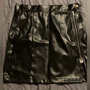 Black faux leather skirt